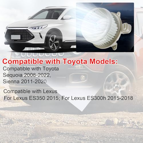 Image of 700298 AC Heater Blower Motor Fan Assembly Fit for Toyota Sienna 2011-2020 | Sequoia 2008-2022,for Lexus ES350 2015,ES300h 2015-2018 Replace# 87103-0C051 700298 871030C051 75050, 8710333140