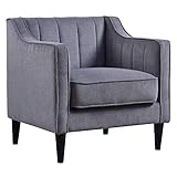 Photo Gallery versanora chester poltrona in tessuto grigio con seduta imbottita, legno, taglia unica Photo Gallery versanora chester poltrona in tessuto grigio con seduta imbottita, legno, taglia unica