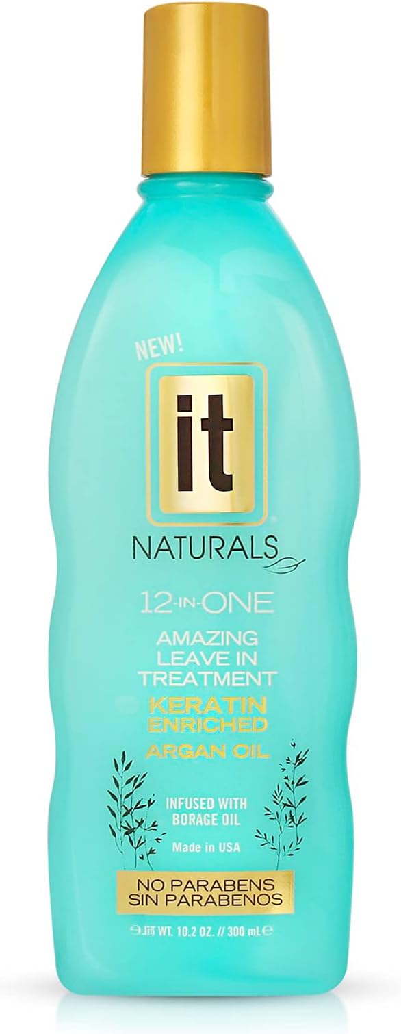 12-in-One Amazing Leave-In Hair Treatment - Infused with Keratin and Argan Oil for Silky Soft Hair and Added Shine - Conditioner Strengthens and Protects Dry & Damaged Hair - It Naturals