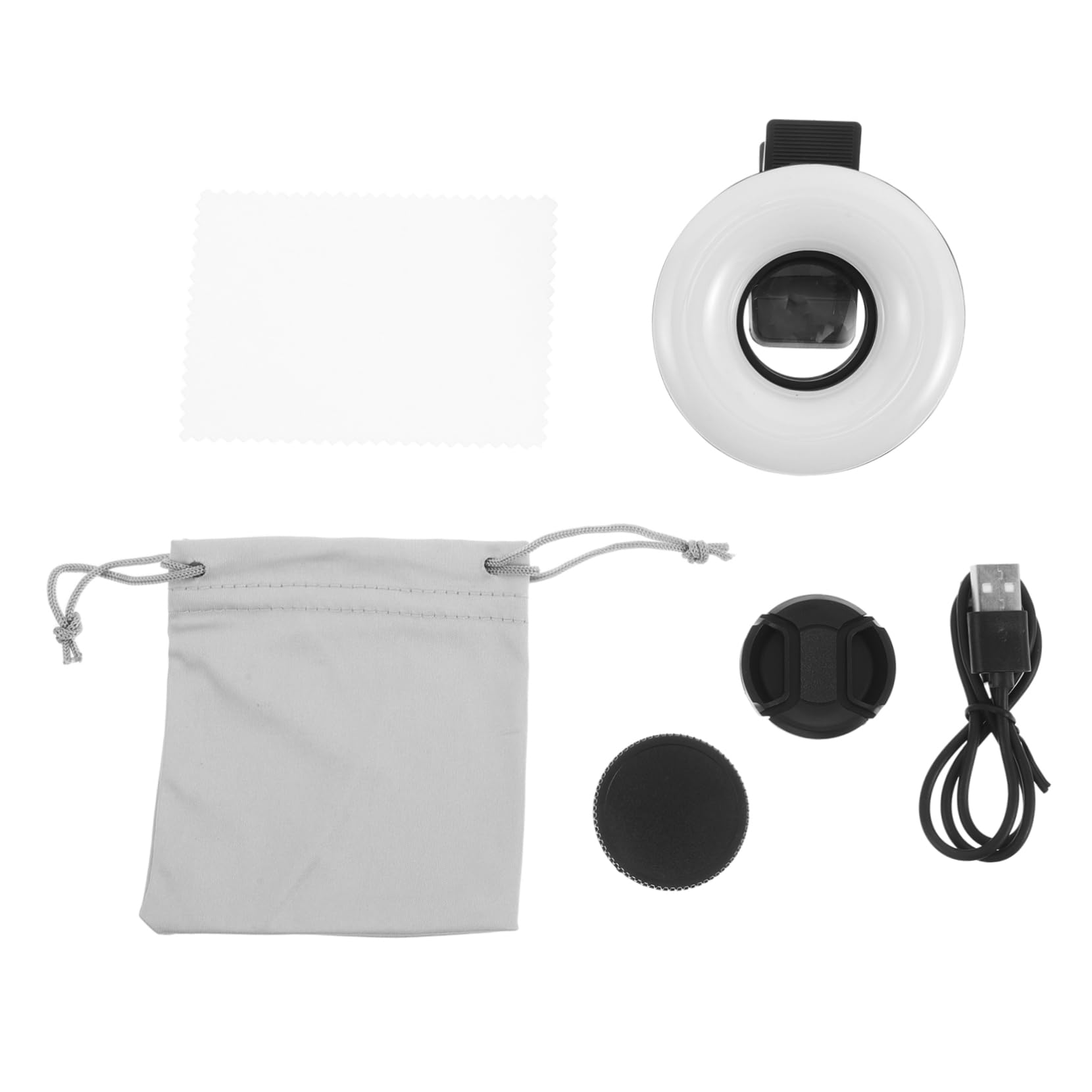 Artibetter 1 Set Macro Lens Fill Light for Phone Selfie Ring Light Rechargeable and Portable Phone Lighting Clip for Makeup Video Recording and Live Streaming
