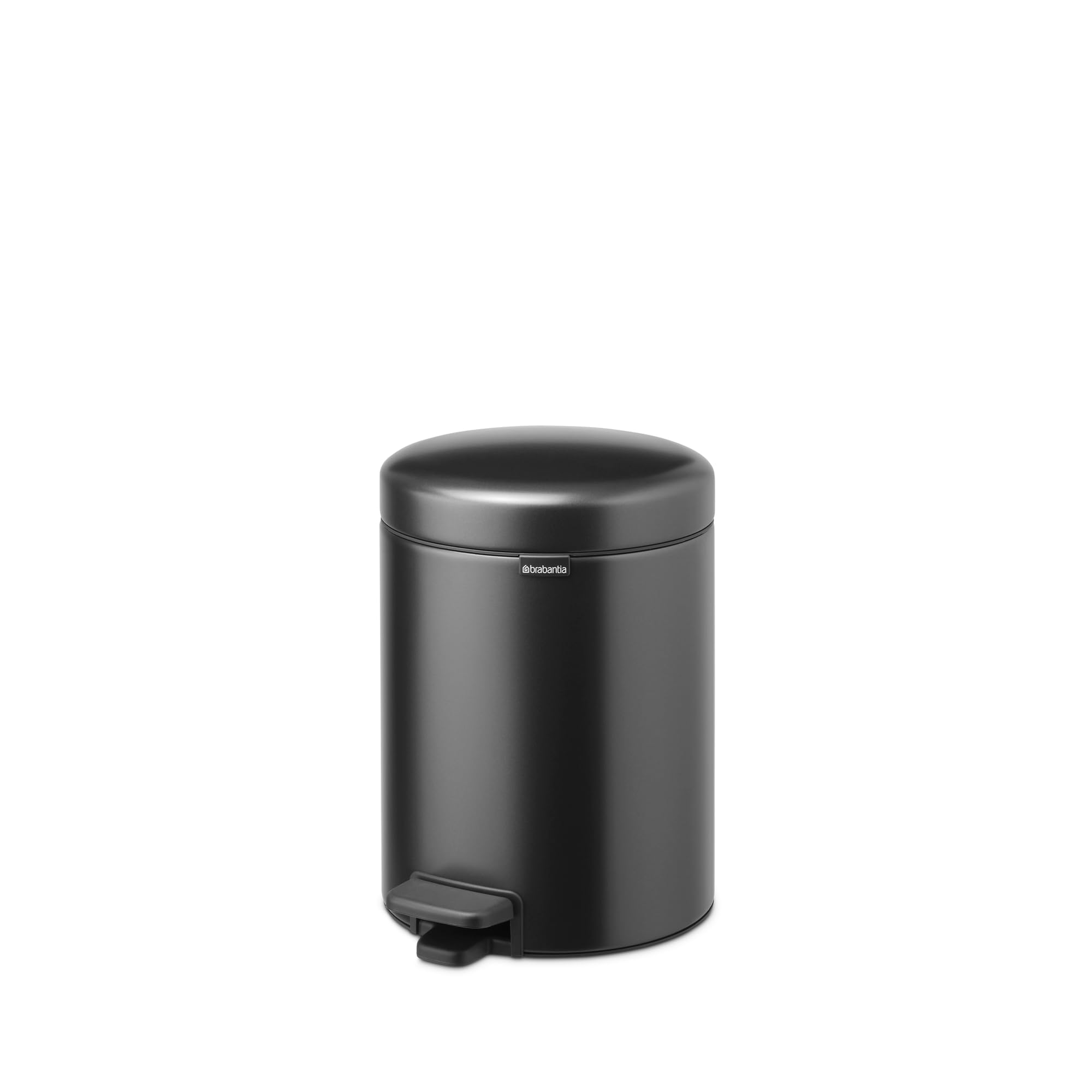 Brabantia NewIcon Small Bathroom Bin with Lid 5L | Odour-Proof Pedal Bin with Removable Inner Bucket for Bathroom, Toilet, or Small Spaces | Confident Grey