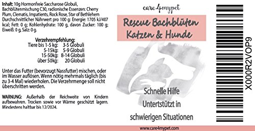 care4mpet Bachblüten Hunde und Katzen. Angstzustände,Nervosität, Reisen oder intensives Training kann Sich positiv auf Negative Gemütszustand des Tieres auswirken.