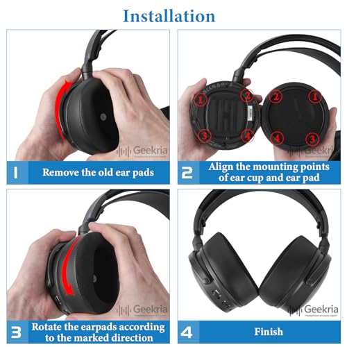 Geekria Sport Repuesto de Almohadillas de Gel Refrigerante para Auriculares Inalámbricos Audeze Maxwell, Almohadillas y Cubiertas Transpirables de Tela de Malla (Negro) miniatura 5