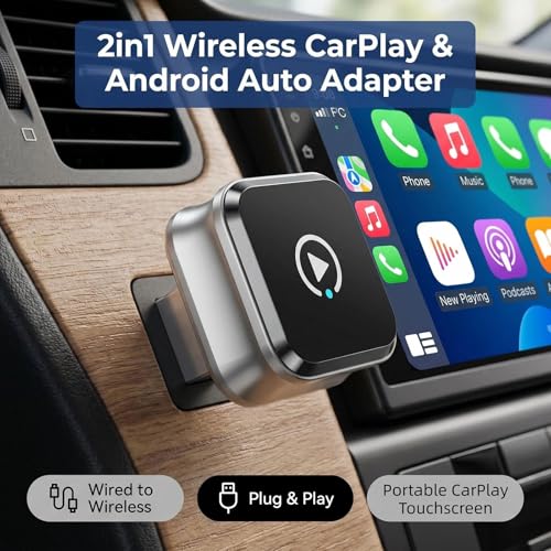 Apple CarPlay Wireless Adapter, 2-in-1 for Android Auto, Gunmetal by DIAWICYAR - Used condition - Image 2