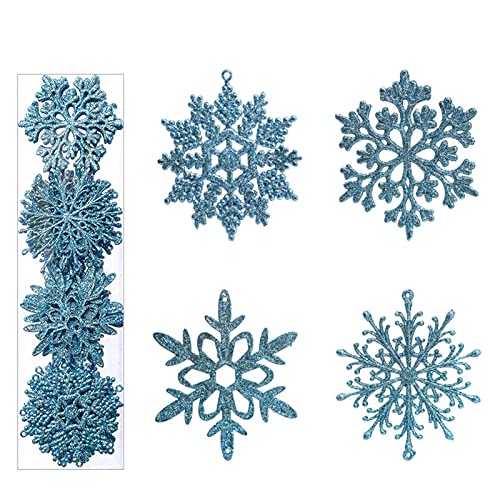 10cm/40Pcs Christmas Snow Strings Christmas Decorative Christmas Tree Pendant (Blue)