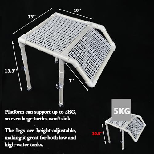 Image of StellarOcean Extra Large Turtle Basking Platform for Aquatic Turtles Dock Ramp Tanks Accessories 50 /70 /75 /125 Gal XL Turtle Docks for Basking Platforms red Ear Tortuga ramps (SW-13')