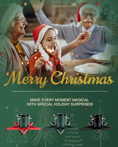 PUDO Christbaumständer Weihnachtsbaumständer Tannenbaumständer mit Wassertank: Baumständer Weihnachten mit Wasserbehälter Christmas Tree Stand für Bäume bis 2m Stamm 3-12cm Star Rot