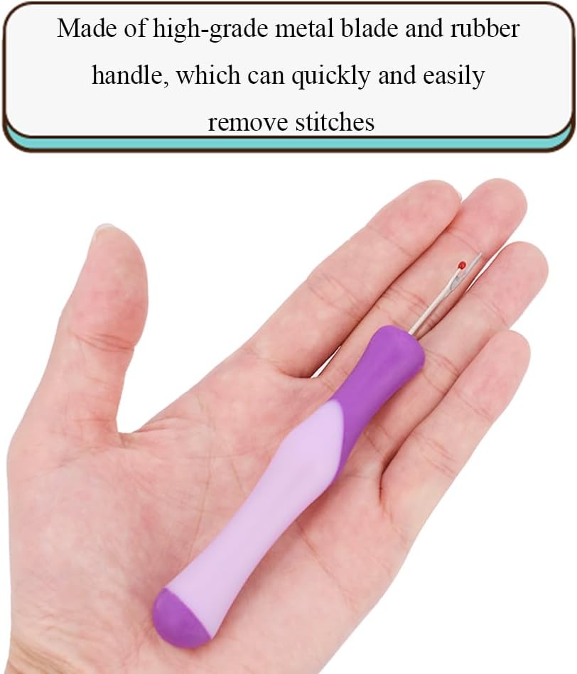 HAHIYO 5.3Inches 1PCs Purple Rubber Seam Ripper Ergonomic Grip Thread Stitch Remover Tool Sewing Stitch Cutter Thread Ripper Unpicker Sewing Accessory&Supply for Crafting Notions Quilting Sewing Hem