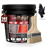 4-in-1 Rust Converter & Metal Primer, 141 Fl OZ Red Rust Inhibitor Paint for Metal, Remove & Convert Rust And Also Protect, Industrial Grade Water Based Rust Reformer, Heat Resistance & UV Resistant