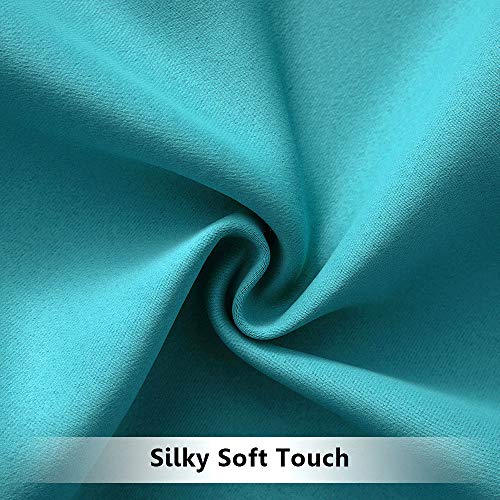 Miulee Outdoor Blackout Curtains Grommet Extra Long Waterproof Thermal Insulated Windproof Blind Porch Curtains 1 Pc 52 Wide X 96 Long Light Blue #TOP3