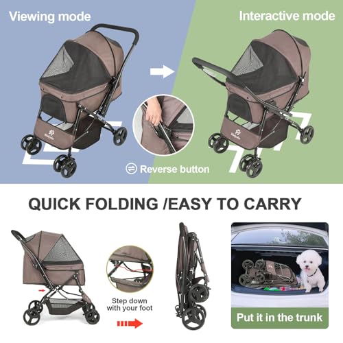 Cochecito plegable ligero para perros medianos que necesitan pasear sin fatigarse 5