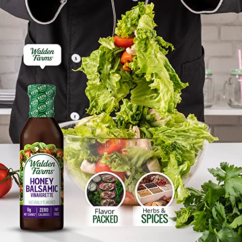 Walden Farms Honey Balsamic Vinaigrette Dressing 12 Oz. Bottle (Pack of 3) - Fresh & Delicious Salad Topping, 0g Net Carbs Condiment, Kosher Certified - Great on Salads, Drizzled on Fruits, and More - Thumbnail 6