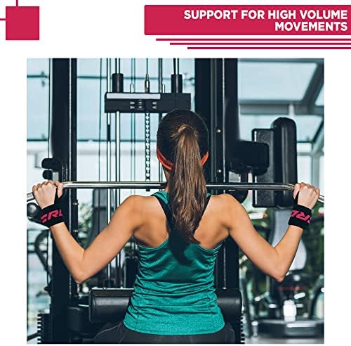 RDX Weight Lifting Wrist Wraps with Gym Straps, Elasticated 18 Cotton Wrap, 60CM Anti Slip Workout Strap Support, Bodybuilding Deadlifting Powerlifting Fitness Gymnastics Strength Training, Men Women