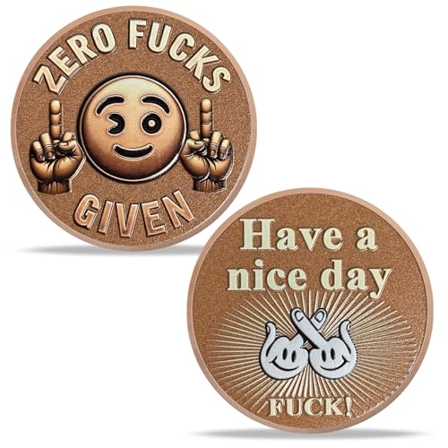 Smile Face Middle Finger Challenge Coin Official Zero Asshole F’s Asshole Funny Coins Novelty Coins Have a Nice Day Funny Challenge Coin
