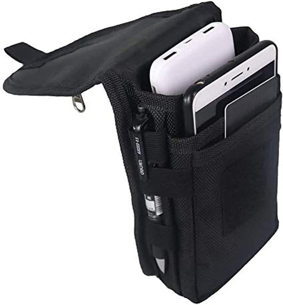 Cell Phone Holsters,Large Smartphone Pouch,Phone Belt Pouch,Multi-Purpose Tool Holder,Tactical Phone Holster Carrying Case,Belt Loop Pouch Men’s Waist Pocket for Hiking, Camping Black
