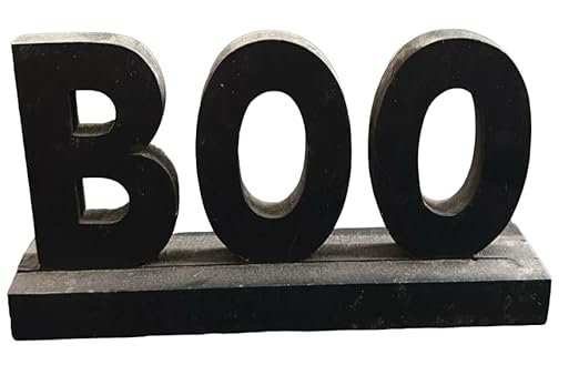 RSAAUD Halloween Decoration 3D BOO Letters Wooden Sign Halloween Table Decoration, Halloween Theme Party Desktop Ornament