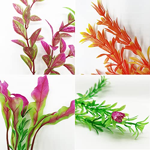 E.yomoqgg 11 Pcs Aquarium Artificial Plant With Rock Stone Hideout, Plastic Fake Seaweed With Polyresin Mountain Cave Set For Fish Tank Decoraion Landscape For Shrimp Betta #TOP4