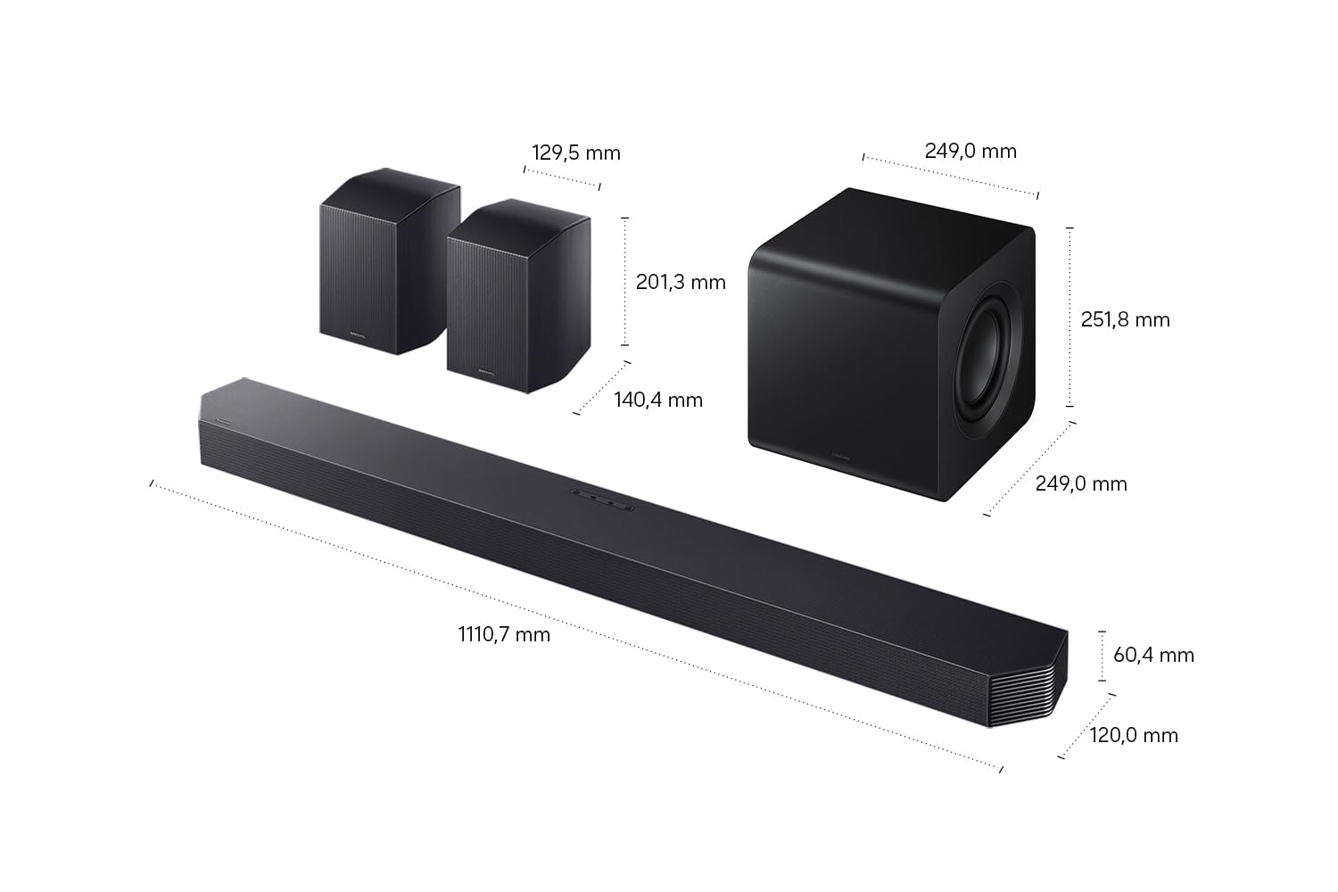 Samsung HW-Q935GH / Q930H Q-Series 9.1.4-kanałowy soundbar do telewizora, bezprzewodowy 6,5-calowy podwójny subwoofer 2.0.2 z tyłu, bezprzewodowy Dolby Atmos i DTS: X, SpaceFit Sound Pro, Q-Symphony