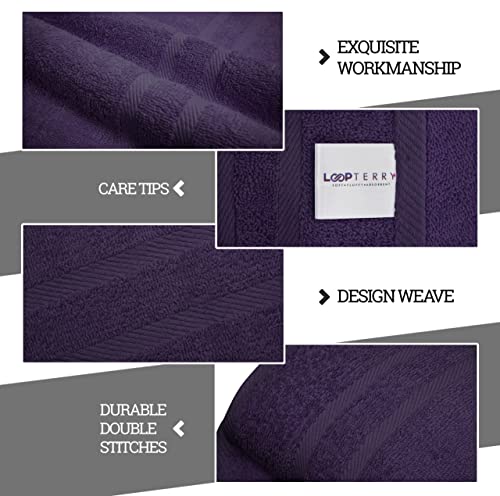 Loop Terry Small Bath Towel Set - 100% Cotton 6 Pack 24 X 46 Quick Dry Towels. Lightweight And Highly Absorbent, Soft Plush Towels For Pool, Spa, Gym, Guest Bathroom, Great For Daily Use #TOP4