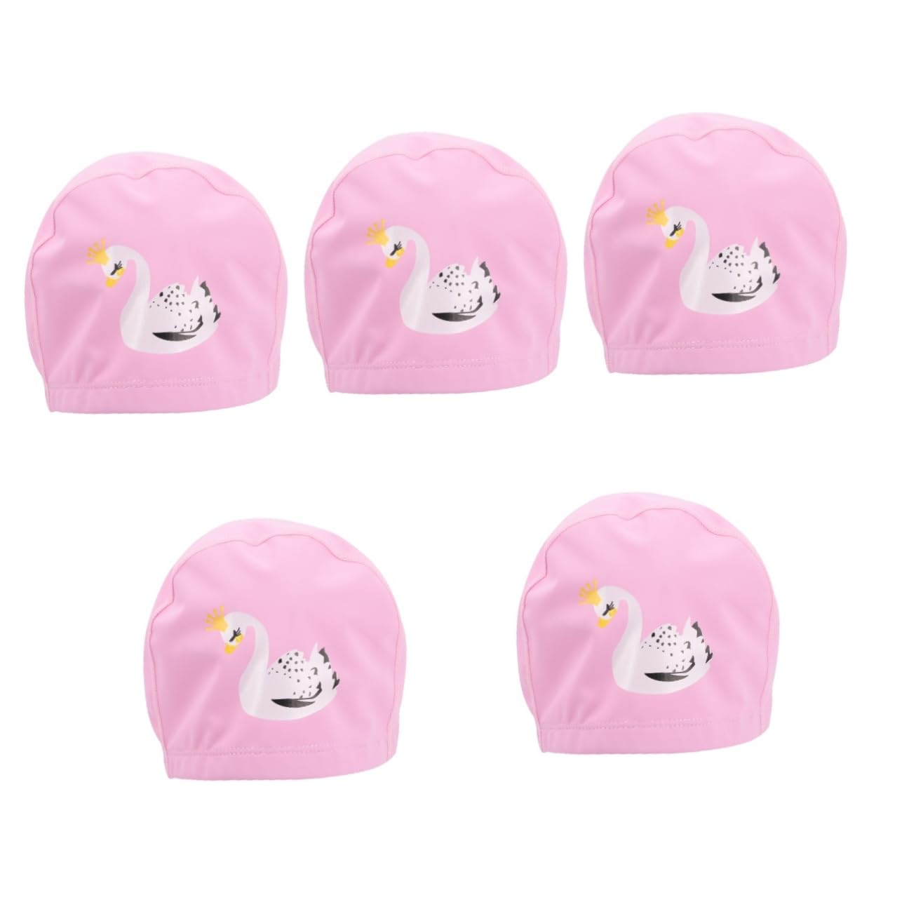 Yardwe 5pièces Bonnet De Natation Garçon Fille PVC Chapeau Élastique Anti-Glisse des Cheveux pour Garçons Et Filles pour Piscine Et Plage Cartoon Confortable Cygne