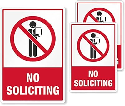 SmartSign Reflective No Soliciting Stickers | Pack of 3, 7-Year Life Outdoors/Indoors