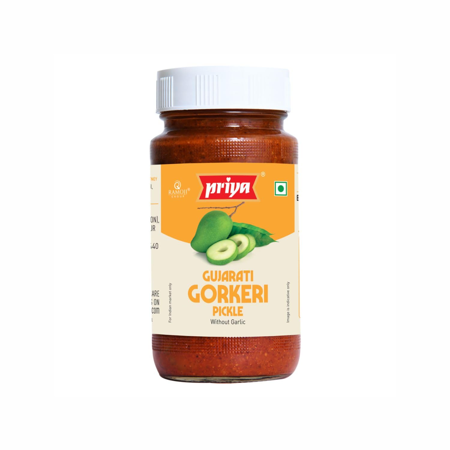 Priya Gujarati Gorkeri Pickle without Garlic, 340g - Authentic Telugu Style Achar | Traditional Indian Taste | Homemade Gujarati Gorkeri Achar | Sweet and Tangy| With Sugar & Mango Cubes | Glass Jar (B09LR4N3BG) Amazon Price History, Amazon Price Tracker