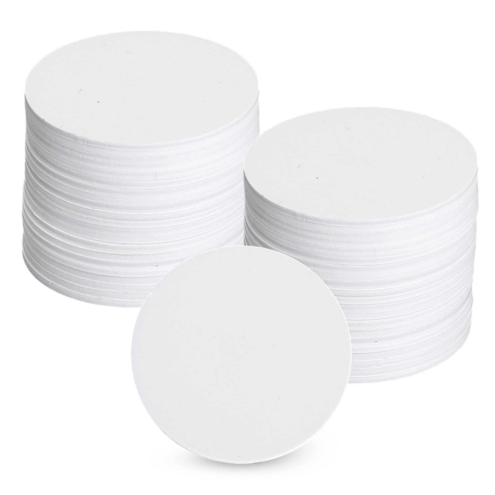 KQDRAVINE 50 NFC Tags (25 mm), NFC Cards with NTAG215 Chip, Rewritable, 504 Bytes of Memory, Blank, Programmable NFC Cards, Business Cards for All NFC-Enabled Phones and Devices, White, Round