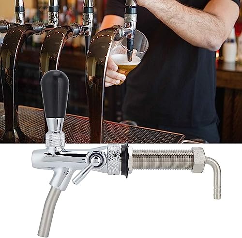 Nikou Bierhahn Langer Schaft, Bierzapfhahn Einstellbare 98.5mm G5/8in Gewinde Biernippelschaftbaugruppe für Verstellbare Bierzapfhähne für Hausbrauanlagen