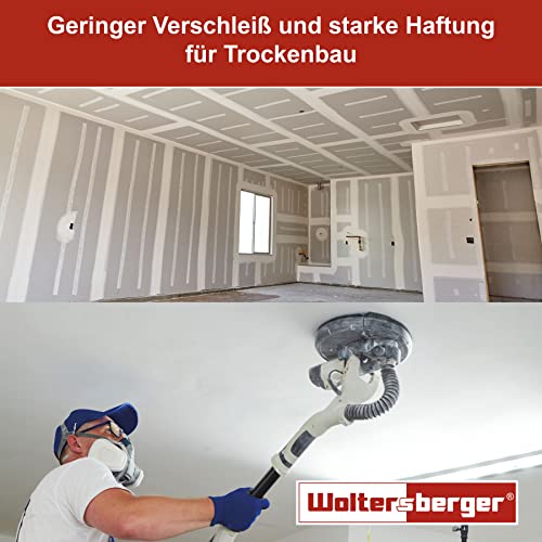 Woltersberger® 50 stuks slijpschijven diameter 225 mm, korrelmaat P220, 10 gaten in rood, schuurpapier gipsplaten… - Afbeelding 6