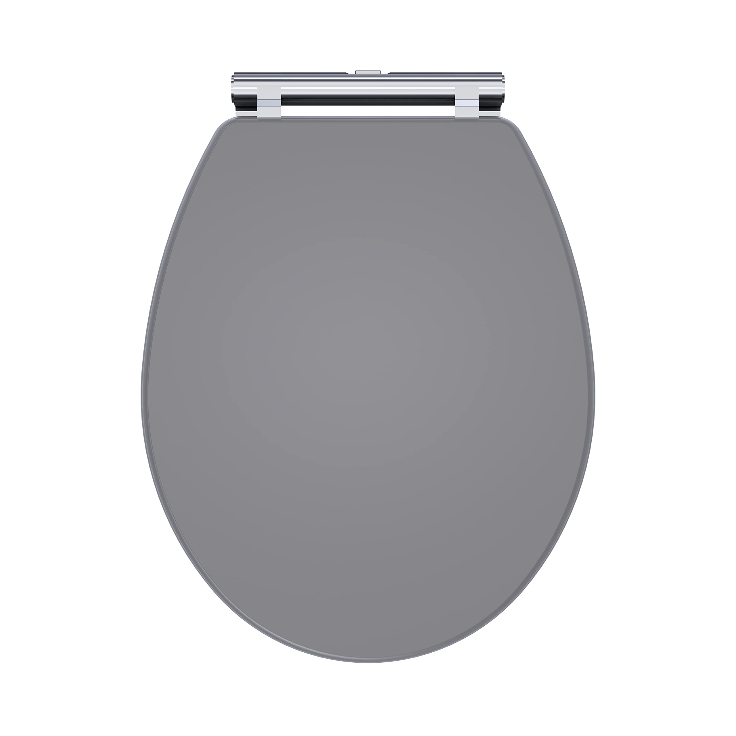 Nuie Satin Grey Cla299 Classique Traditional Bathroom Soft Close Wooden Toilet Seat, 451Mm,