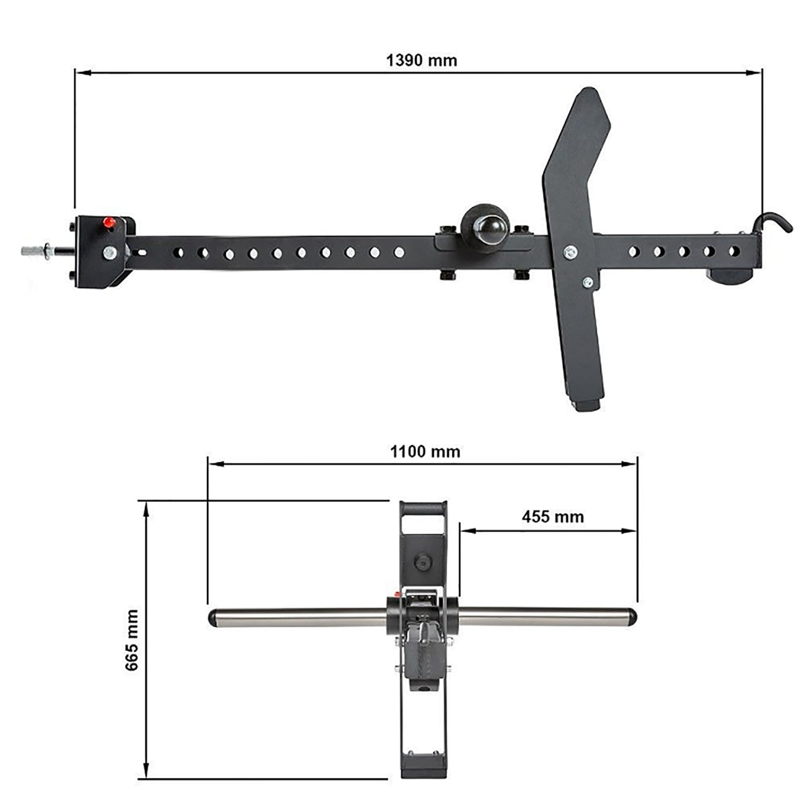Gürtel-Zubehör Belt Squat Attachment Squat Rack Attachment Belt Squat Machine, Compatible with All Power Rack and Fits for 1"、0.7"、5/8" Holes (No Belt Included)