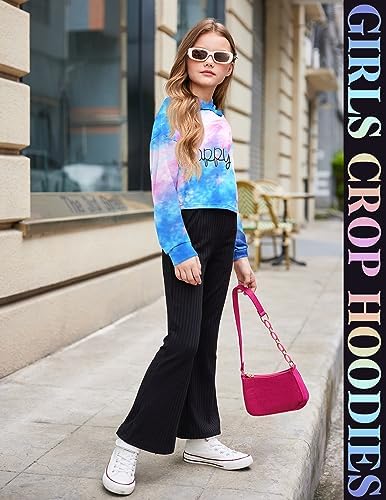 Arshiner Girls Crop Tops Tie-Dye Hoodies Kids Long Sleeve Pullover Sweatshirts 4 51BiwGqslVL. AC