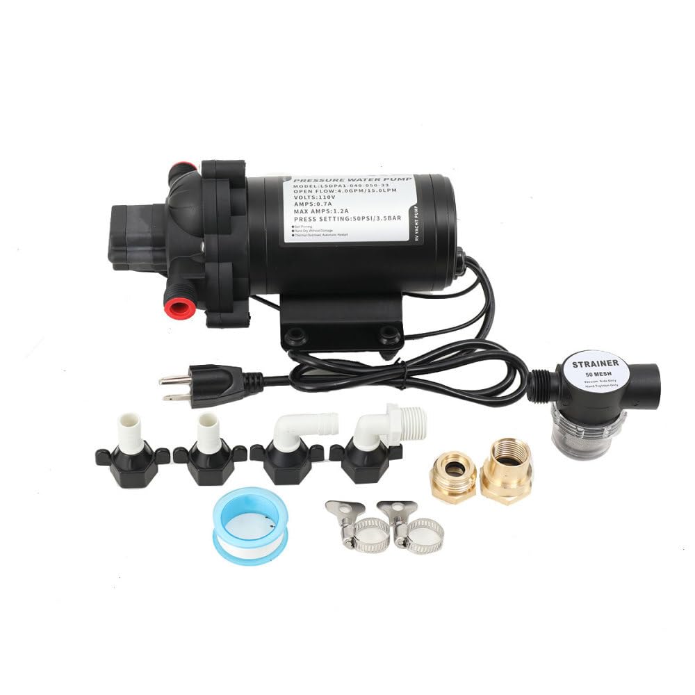 #US Water Pressure Booster Pump 4GPM Self Priming Pump Diaphragm High Pressure 50PSI