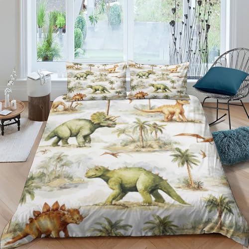 Housse de couette dinosaure lit simple parure microfibre douce pour chambre ado - 4