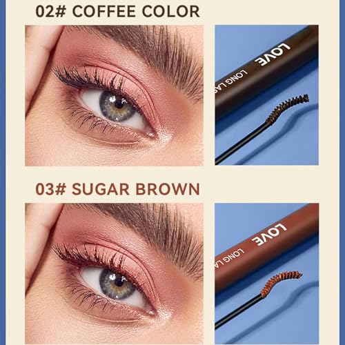 Waterproof Mascara Volume Mascara For Sensitive Eyes,Non Smudge Cruelty Free Mascara Lengthening False Lash Effect,Natural And Hypoallergenic Mascara With Fine Brush For Women (Brown) - Image 7