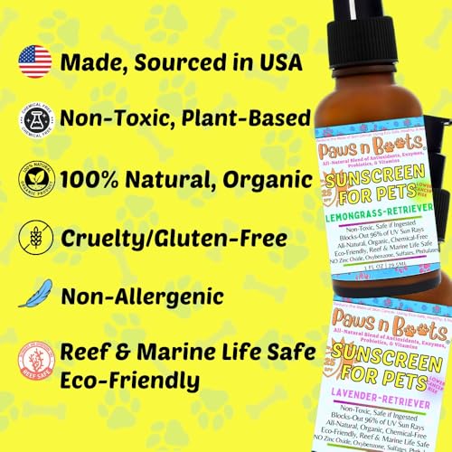 Image of Non-Toxic Sunscreen for Pets, Protective Barrier Cream Non-Toxic Easy to Apply Formula Moisturize & Rejuvinate Cracked Paw Pads, Nose, or Skin. Supports Tissue Growth PawsnBoots Lemongrass