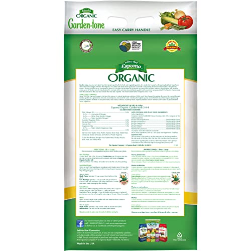 Espoma Organic Garden-Tone 3-4-4 Organic Fertilizer For Cool & Warm Season Vegetables And Herbs. Grow An Abundant Harvest Of Nutritious And Flavorful Vegetables – 18 Lb. Bag #TOP1