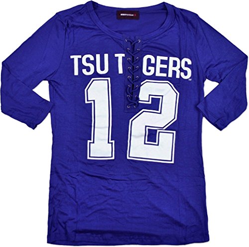 Big Boy Tennessee State Tigers Ladies Football Lace Jersey Tee [Royal Blue - M] - ID#148334