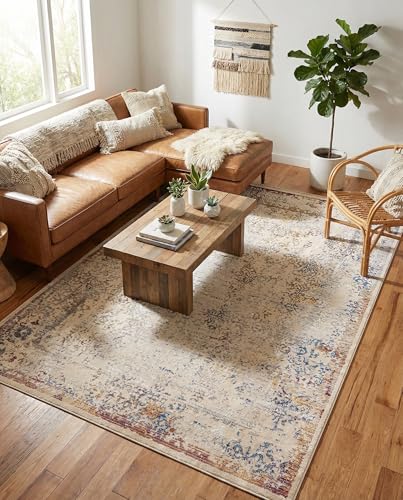 Tapete rectangular beige 6x8.75 pies Rugs.com miniatura 5