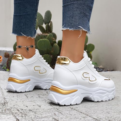 Women Platform Fashion Sneaker Orthopedic Shoes for Women Lace Up Comfortable Non Slip Arch Support Wedge Sneakers Outdoor Casual Tennis Walking Running Workout Athletic Sports Shoes4