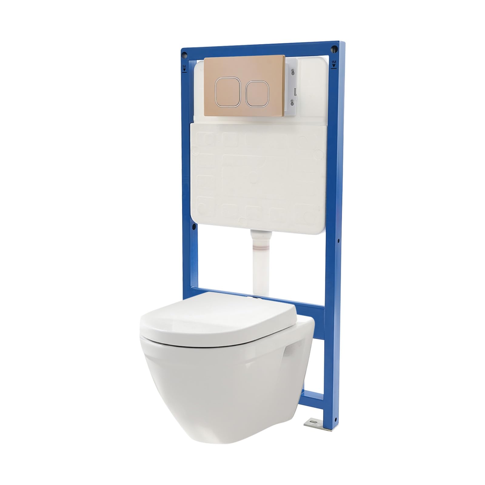 Bastidor WC, tanque empotrado, inodoro empotrado(Dorado)