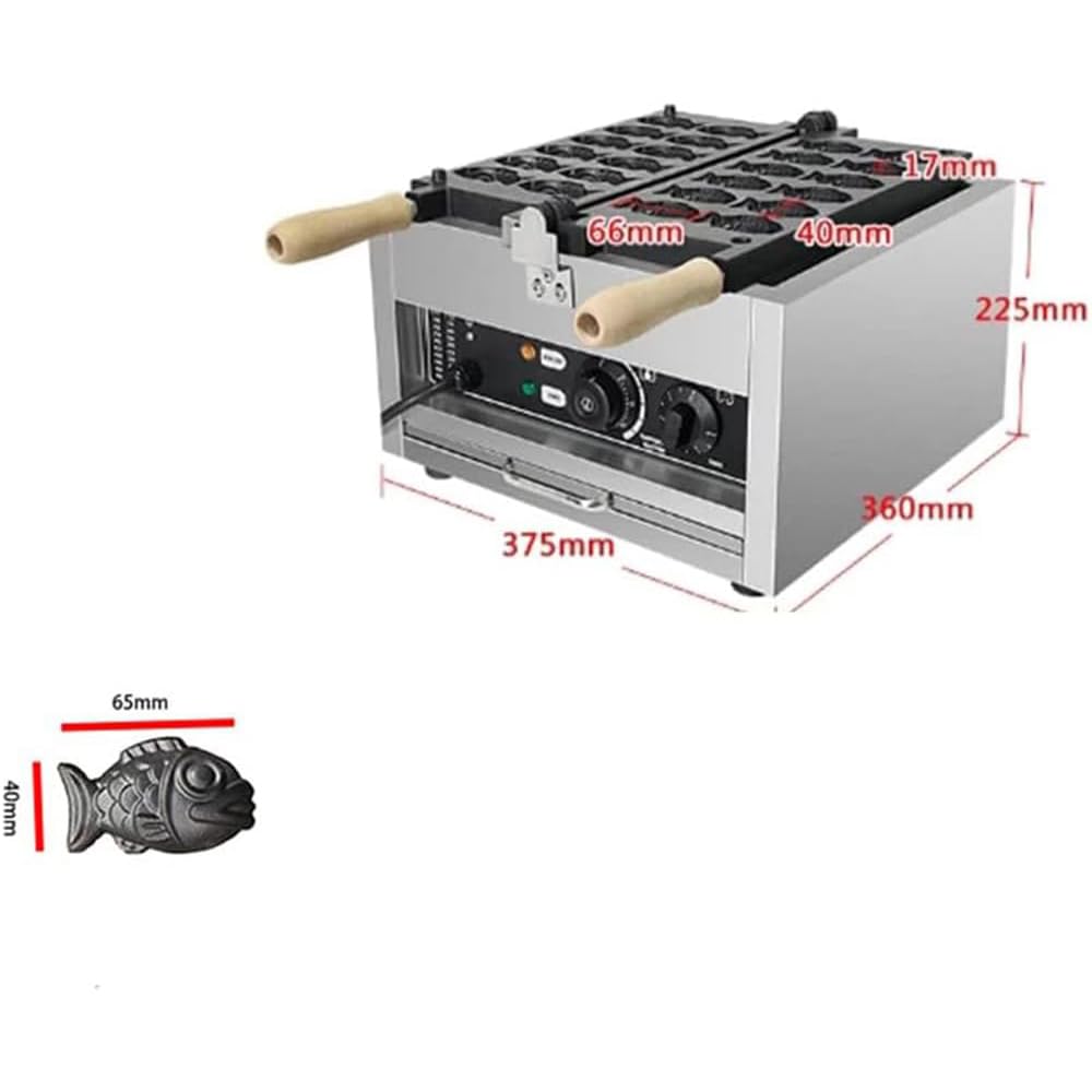 FOTN Commercial 12pcs mini Fish Shape Waffle Snack Making Machine Korean Japanese Taiyaki Electric Waffle Maker (110v)