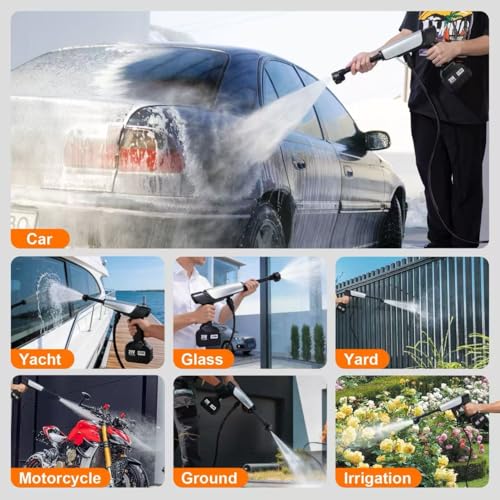 Image of Cordless Pressure Washer Battery Powered,Portable Power Washer with 2pcs 4.5Ah Battery&Charger & 6-in-1 Nozzle (one Size)