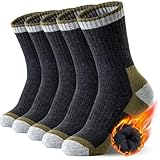 SIMIYA Merino Wool Hiking Socks for Men - 5 Pairs...