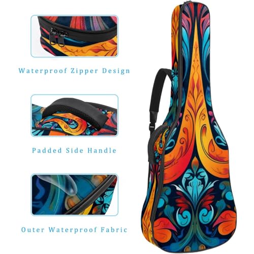 JRHEJTFZ Housse pour guitare acoustique de 1,9 cm d’épaisseur – Imperméable – Durable et élégant – Motif signe de la paix – Motif floral, Multicolore 5., 42.9×16.9×4.7 in, Motif imprimé tendance - Les Beatles, Paul McCartney, John Lennon, RIngo Starr, George Harrison JRHEJTFZ Housse pour guitare acoustique de 1,9 cm d'épaisseur - Imperméable - Durable et élégant - Motif signe de la paix - Motif floral, Multicolore 5., 42.9x16.9x4.7 in, Motif imprimé tendance – Image 5