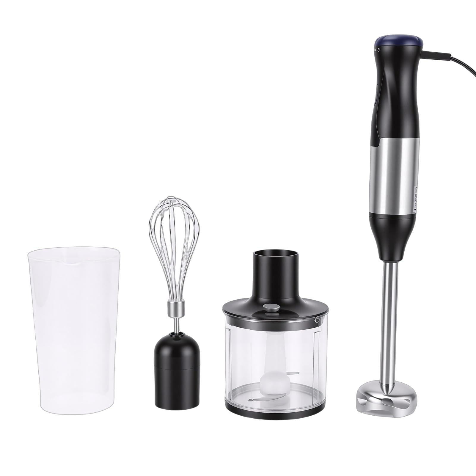 Frullatore a Immersione Professionale 500 W in Acciaio Inossidabile 4 in con 20 Velocit e Funzione Boost per Frullati Zuppe Alimenti per Bambini Spina Europea 220V
