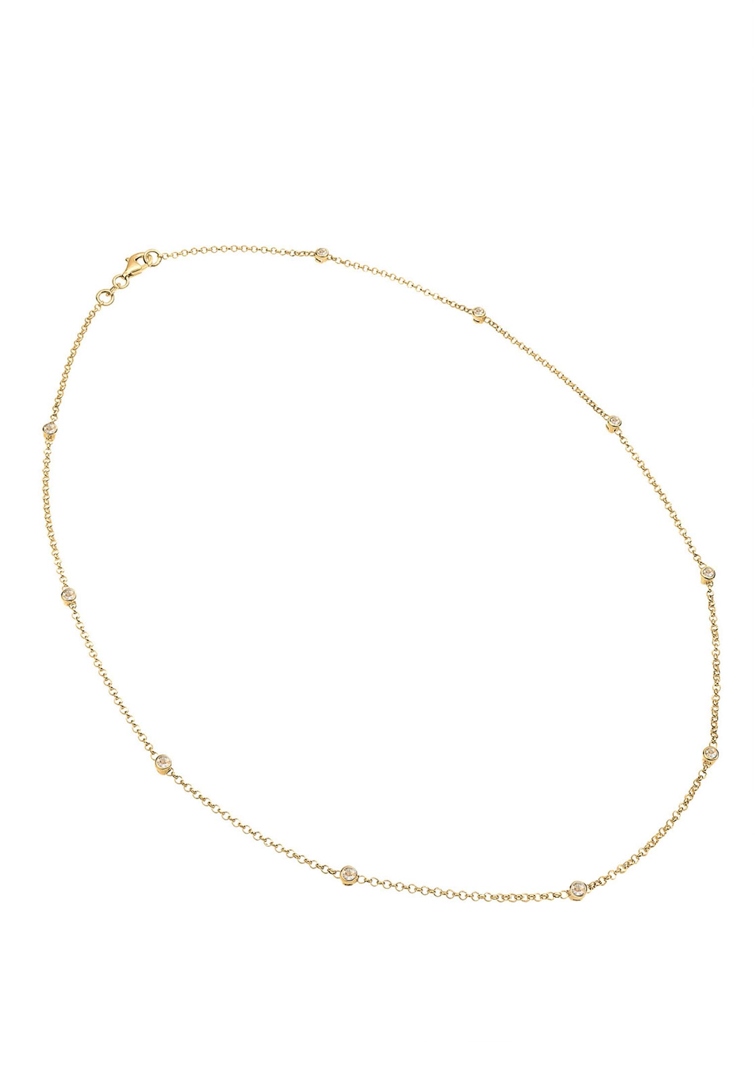 Elli Halskette Damen Zart mit Kristallen 925 Sterling Silber vergoldet