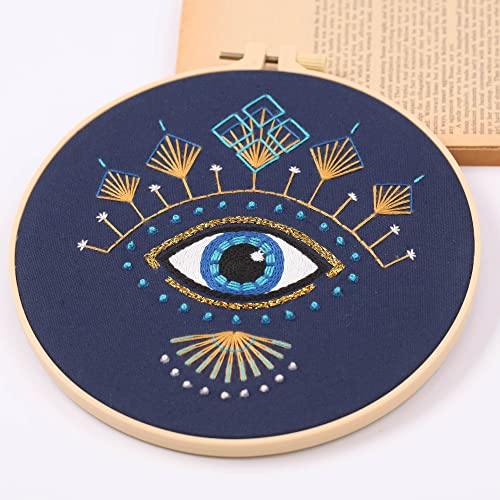 REEWISLY 4P of Embroidery Starter kit with Patterns and Instructions, DIY Adult Beginner Cross Stitch Kits, Including 2 Plastic Embroidery Hoop, 1 Pair of Scissors, Colored Threads and Needles - Thumbnail 5