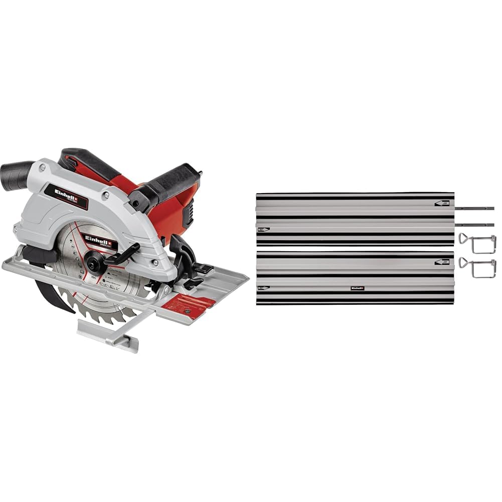 Einhell Ręczna piła tarczowa TE-CS 190/1 1500 W & Einhell 4502118 Prowadnica do Pił Tarczowych Aluminium, 2 x 1000 mm