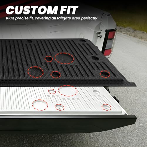 Image of LASFIT Tailgate Mat for Nissan Frontier 2026 2025 2024 2023 2022 (Not Fit Standard Tailgate), Truck Tailgate Liner All Weather Protector TPE Durable Tailgate Cover Accessories
